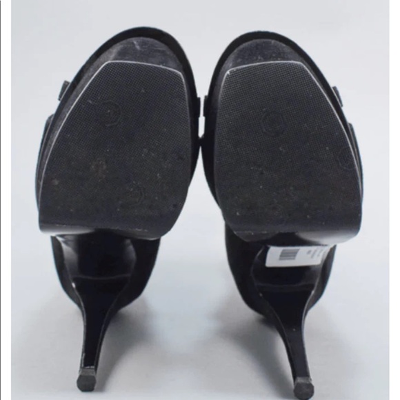 Saint Laurent Black Tribute Ghillie Suede Lace Up Sandals Heels Size 36 - Picture 6 of 16